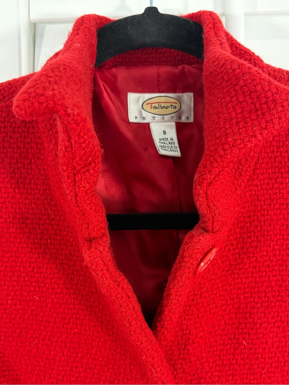 Talbots 100% Wool Red Pea Coat - Picture 4 of 7